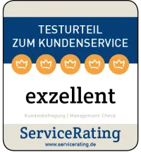 ServiceRating: Testsieger CHECK24 überzeugt mit exzellentem Kundenservice (2023) - Award Logo