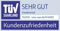TÜV Saarland zeichnet CHECK24 erneut mit der Bestnote sehr gut aus (2024) - Award Logo